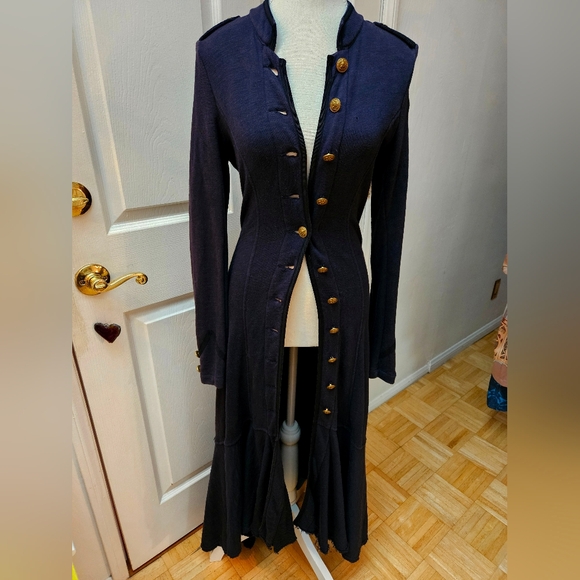 DENIM and SUPPLY RALPH LAUREN Navy BLUE Long Military Officer's Coat Small - Picture 9 of 16